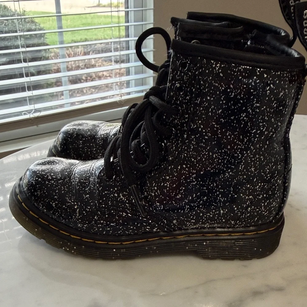 Dr. Martens Black Sparkle Leather Boots - Picture 7 of 8
